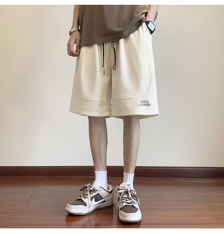FOEV - Sweatshorts met trekkoord en letters