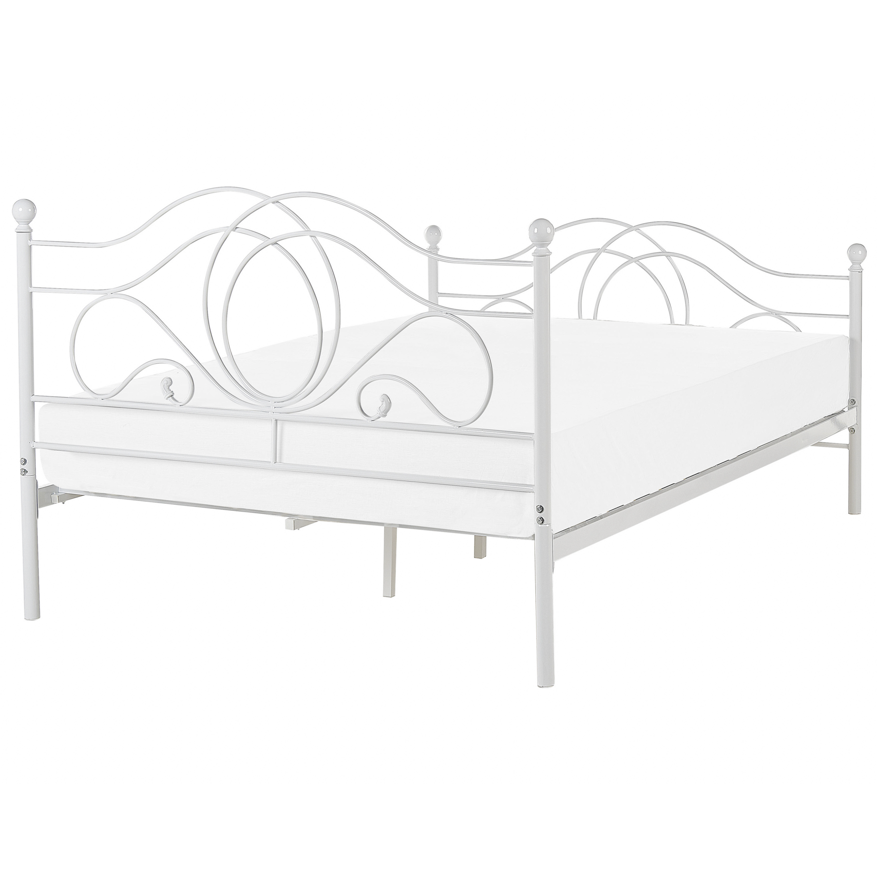 Beliani - LYRA - Tweepersoonsbed - Wit - 140 x 200 cm - Metaal