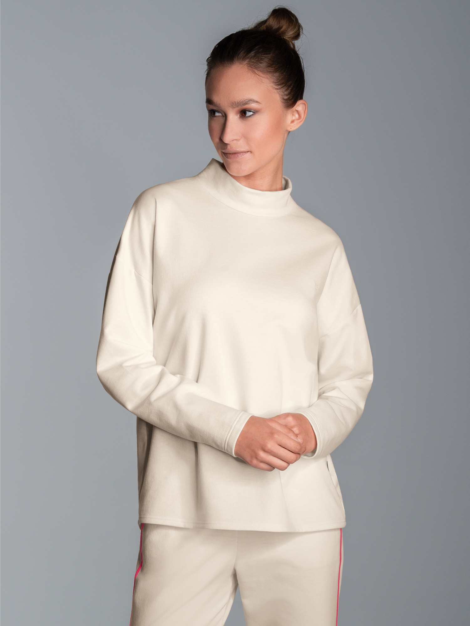 Sweatshirt mit Stehkragen Natur