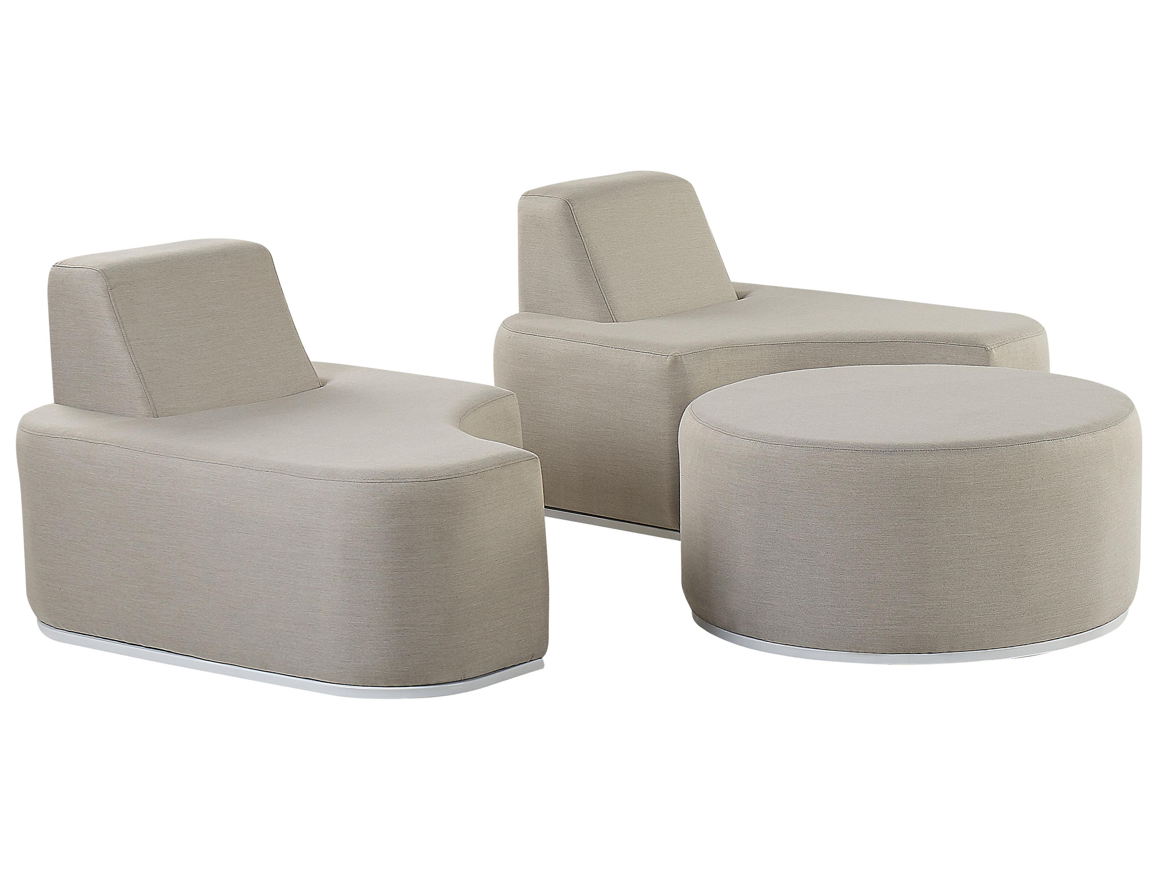 Loungeset met tafel 2-zits FABRO modulair Lichtgrijs
