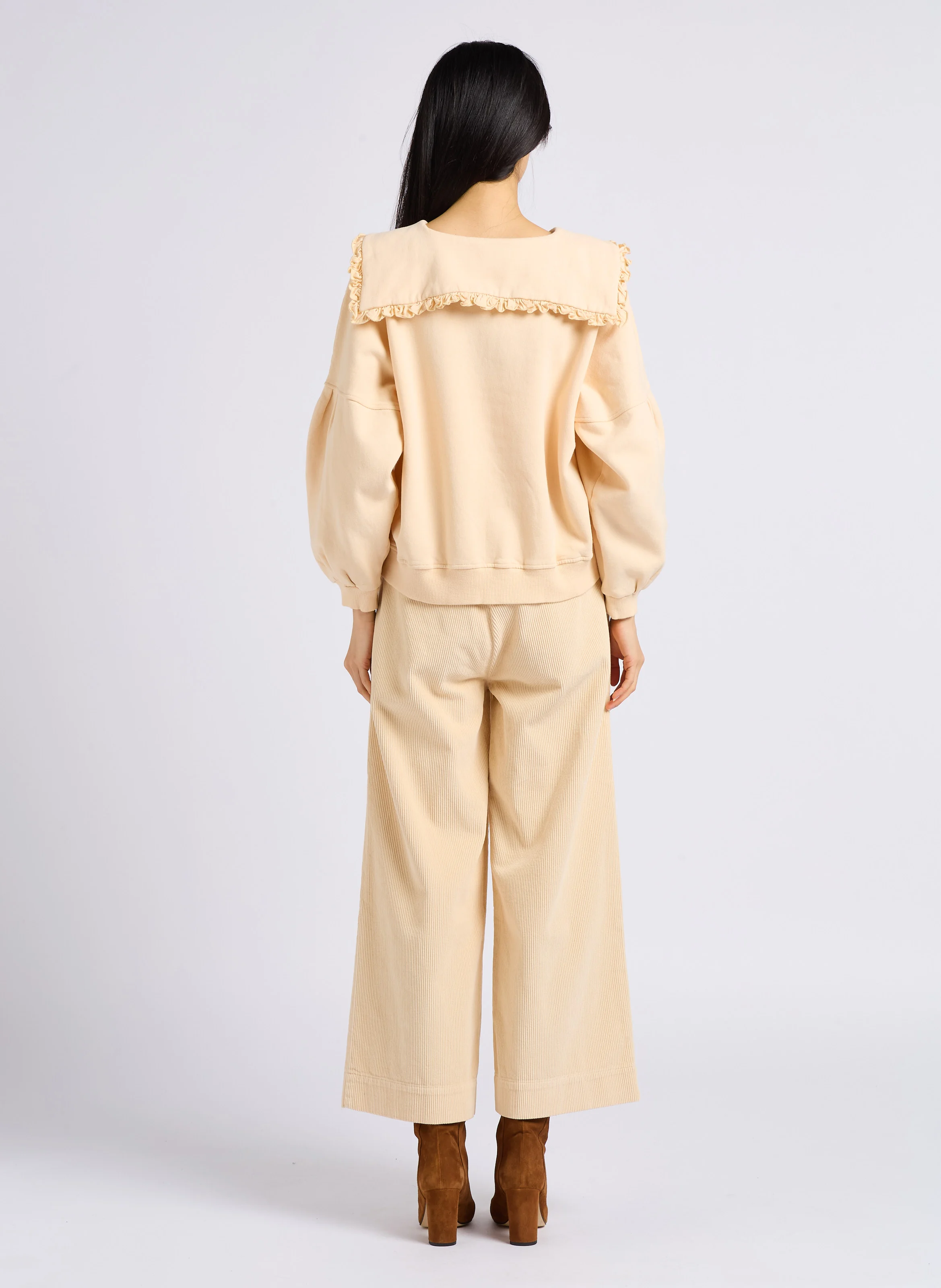 ALADIN - Pantalon large en velours côtelé | Blanc