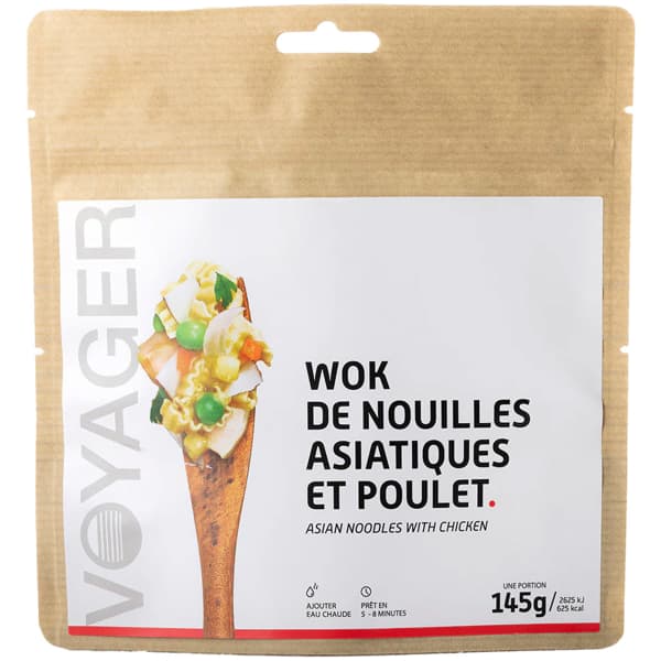 Repas lyophilisé VOYAGER WOK DE NOUILLES ASIATIQUES ET POULET 145G