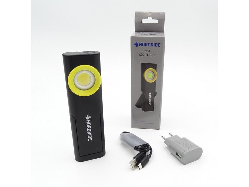 Nordride Handleuchte Loop Light 500 lm, IP54, mit Magnet un Akku Handlampe, Taschenlampe