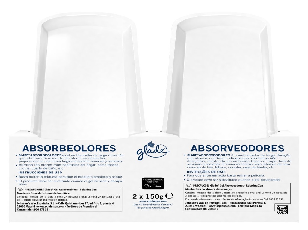 AMBIENTADOR GLADE ABS RELAXING ZEN 2 X 150G