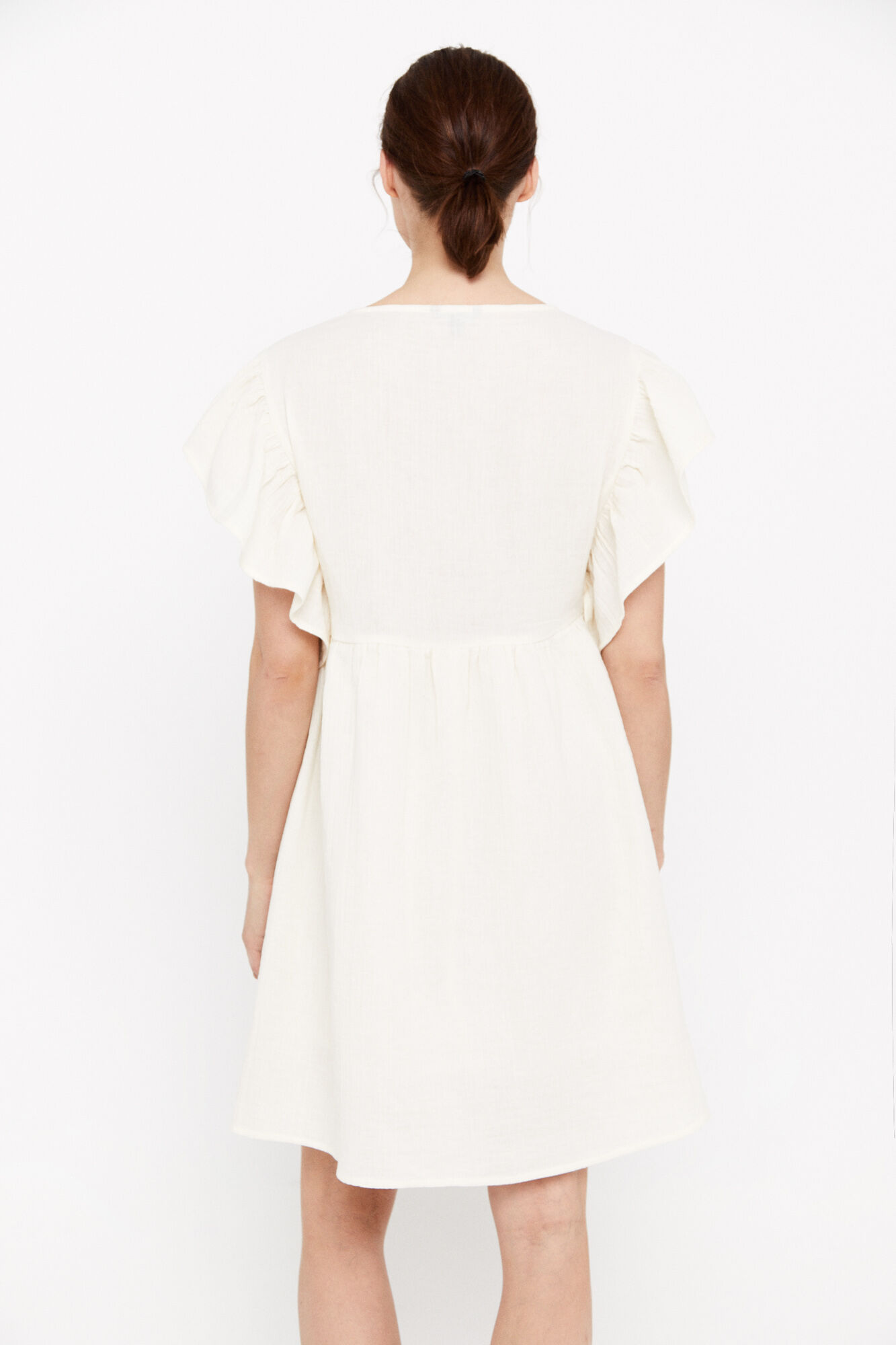 Vestido túnica com borda - Branco