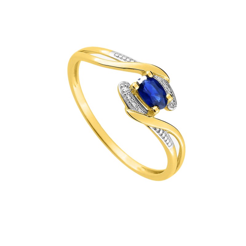 Bague Femme - saphir - Or 9 Carats