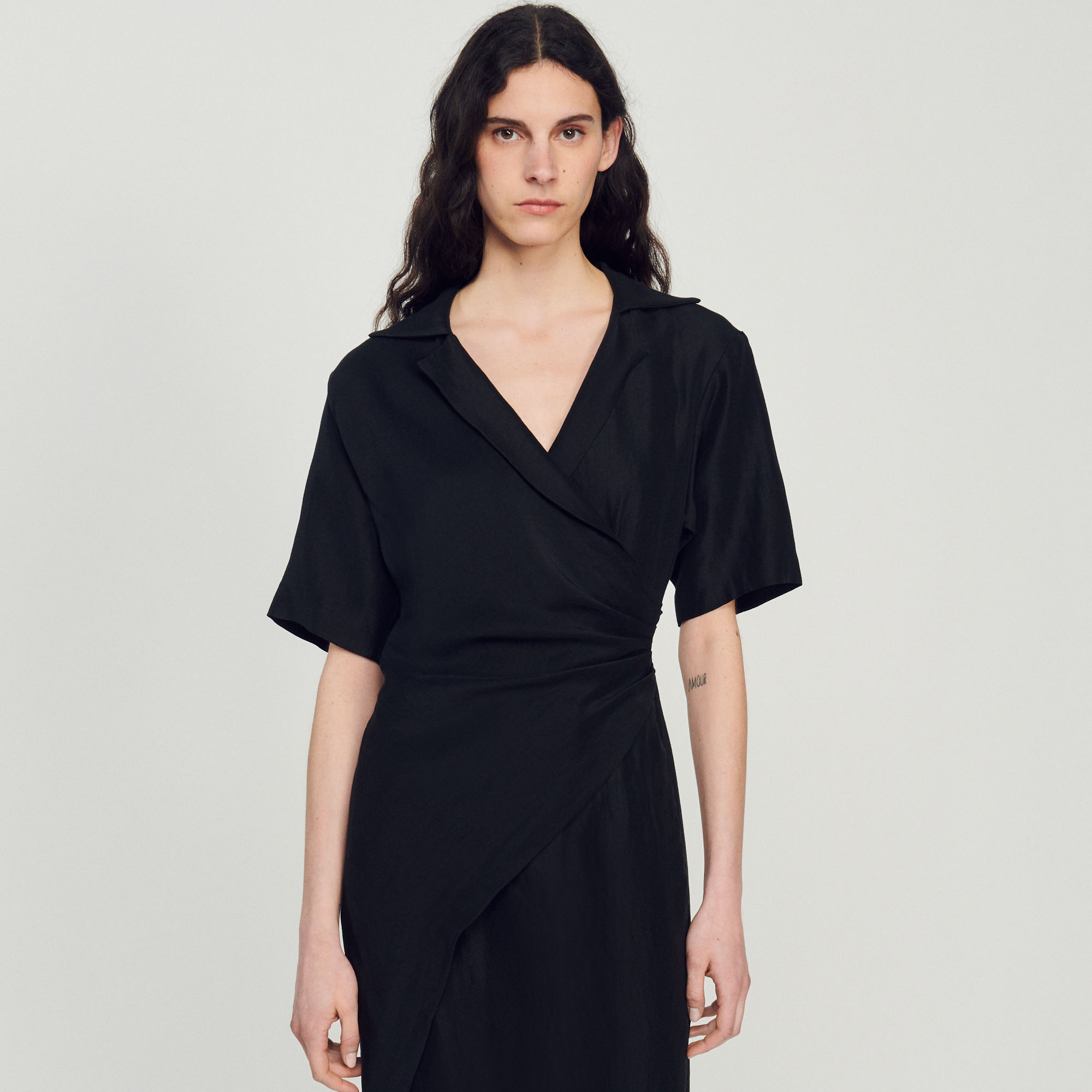 Robe drapee asymetrique
