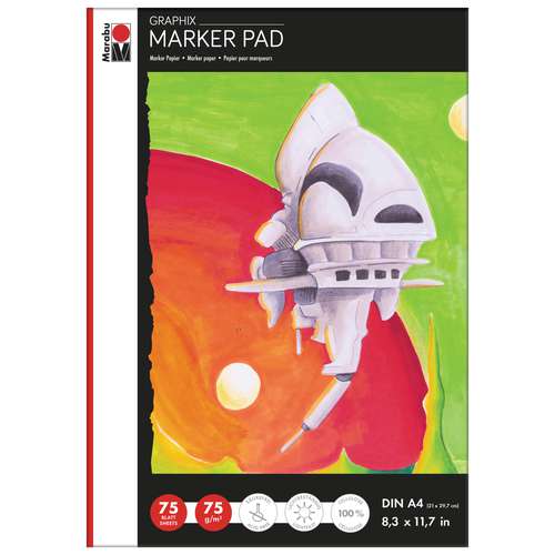 MARABU GRAPHIX Marker Pad Zeichenblock, A4