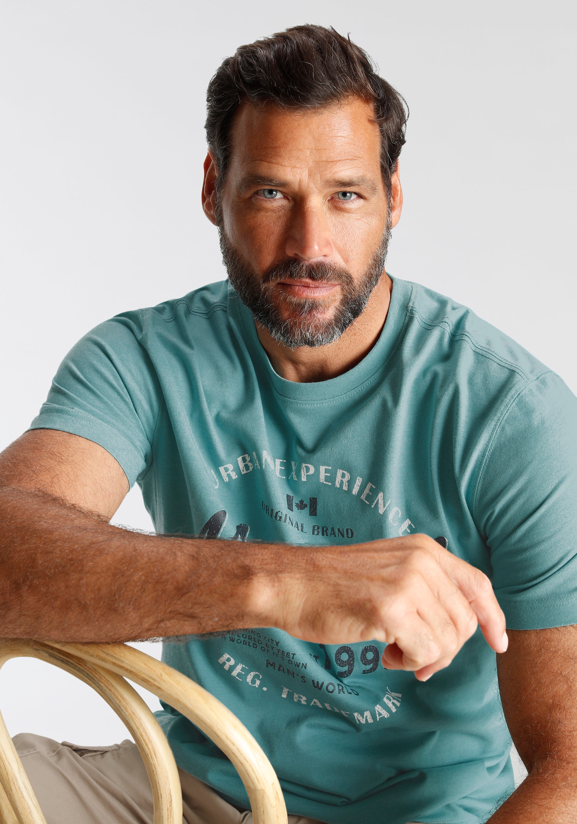 Man's World T-Shirt , Kurzarm,  lässige Passform,  aus Baumwollmischung,  pflegeleicht