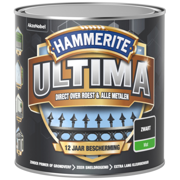 Hammerite Ultima matte metaallak 250ml zwart RAL9005
