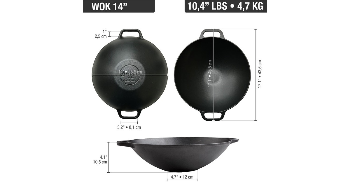 VictoriaWok 35,5 cm, Seasoned bak-/braadpan  (Zwart, Color packaging)
