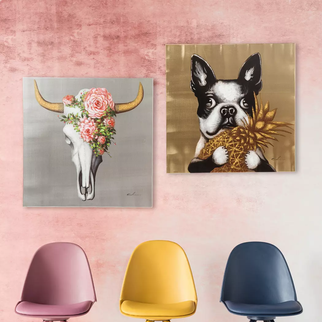 Wandbild 80 x 80 cm Touched Dog