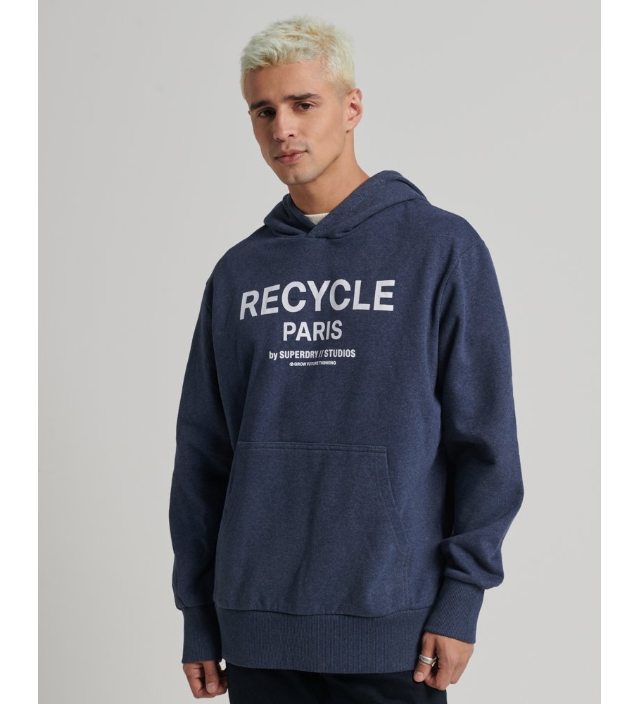 Moletom com capuz Superdry Recycled City, azul