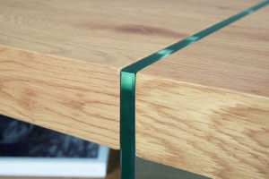 Couchtisch BENINA - Wildeiche - Sicherheitsglas