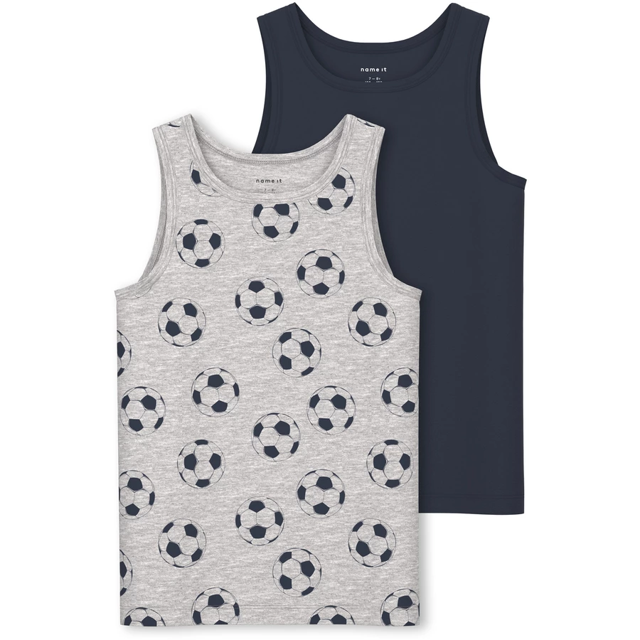 name it Tank Tops 2er Pack Football Grey Melange
