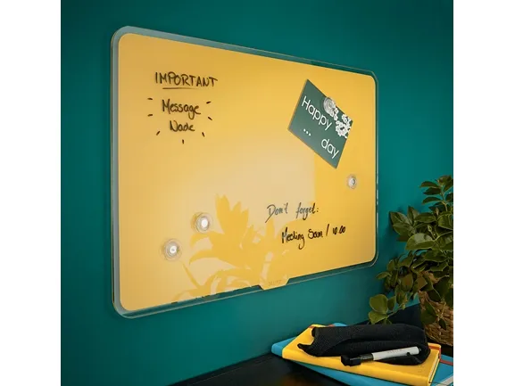 Whiteboard glastavle Leitz Cosy 80x60 cm gul magnetisk
