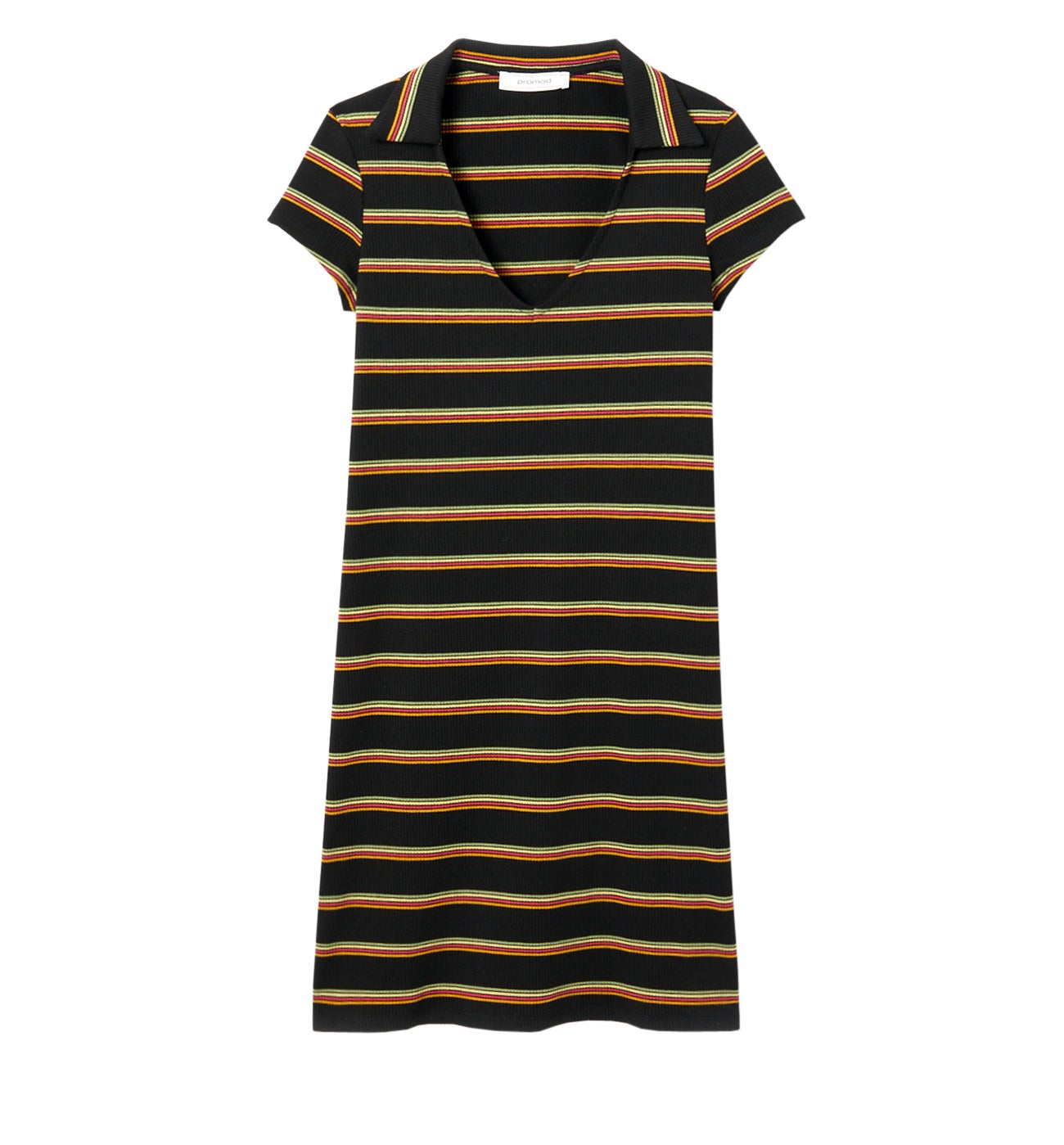 Robe-polo rayée Femme - Rayé Noir