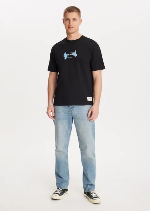 T-shirt met print free soul zwart (ZWART)