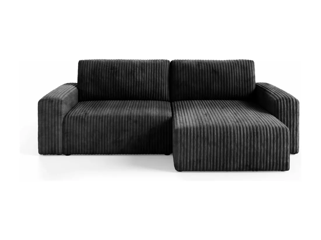 Canapé d'angle convertible Cord FANO Noir