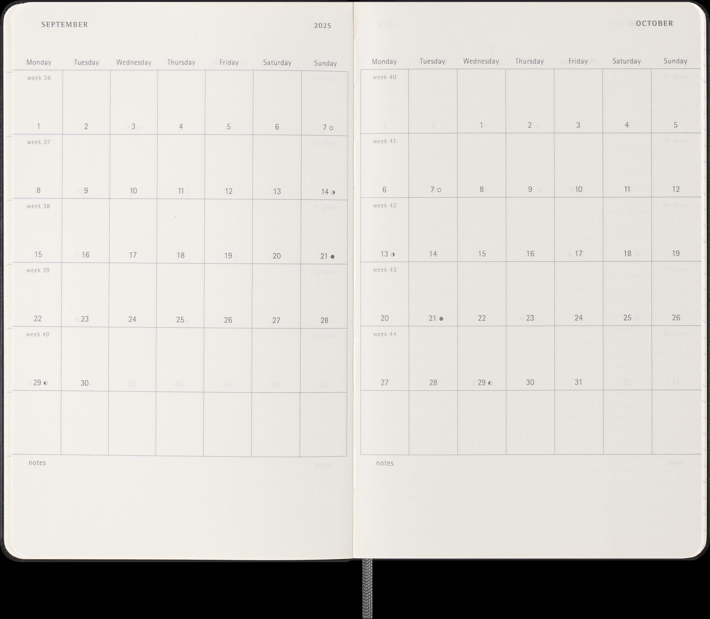 Moleskine 18 Monate Wochen Notizkalender 2024/2025, L/A5