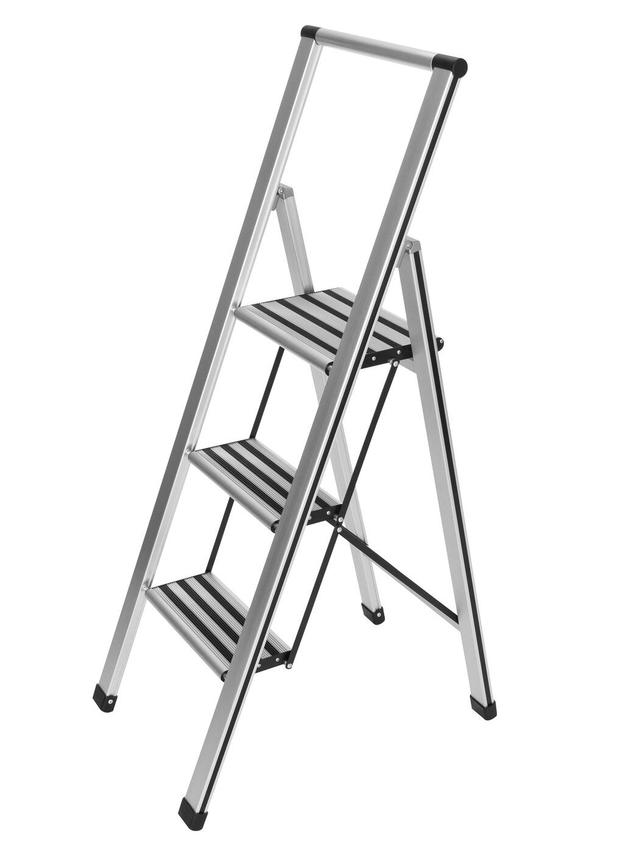 Trittleiter aus Aluminium, klappbar, 3 XXL-Stufen