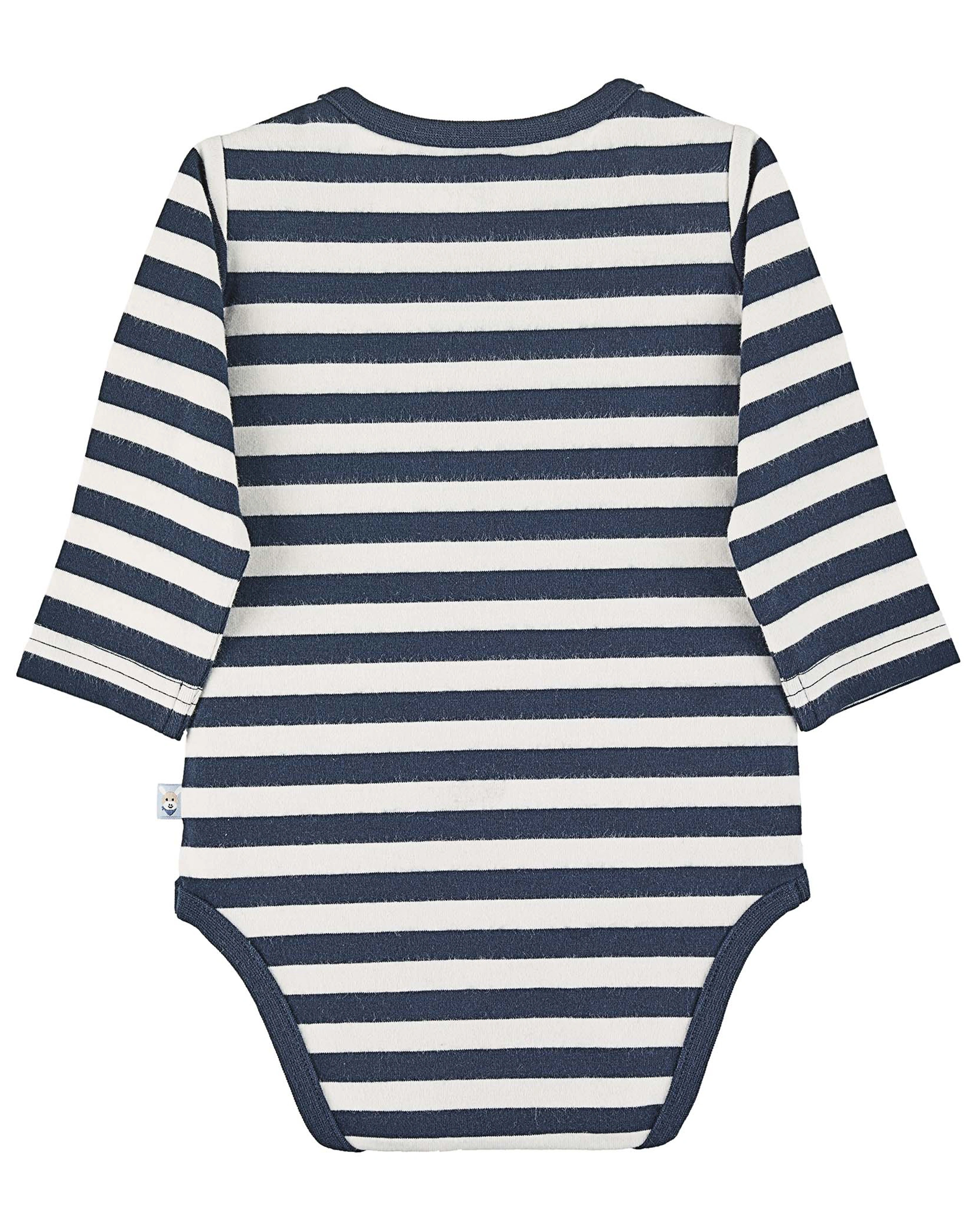 Langarmbody EMMI gestreift in marine