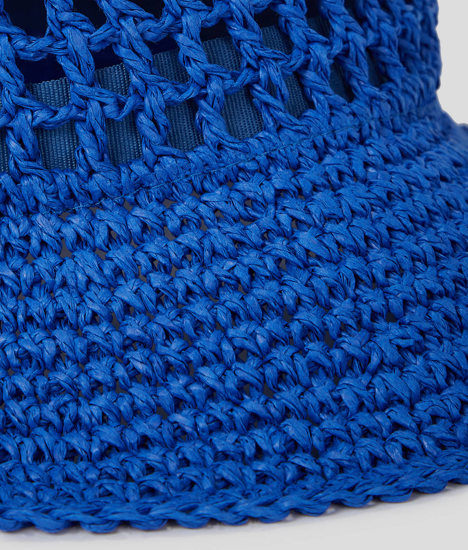 BOB EN RAPHIA AVEC LOGO CARRÉ - Bleu KLJ