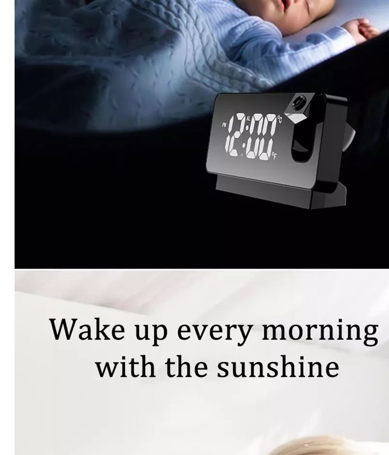 HOMTEC - LED digitale wekker met projector