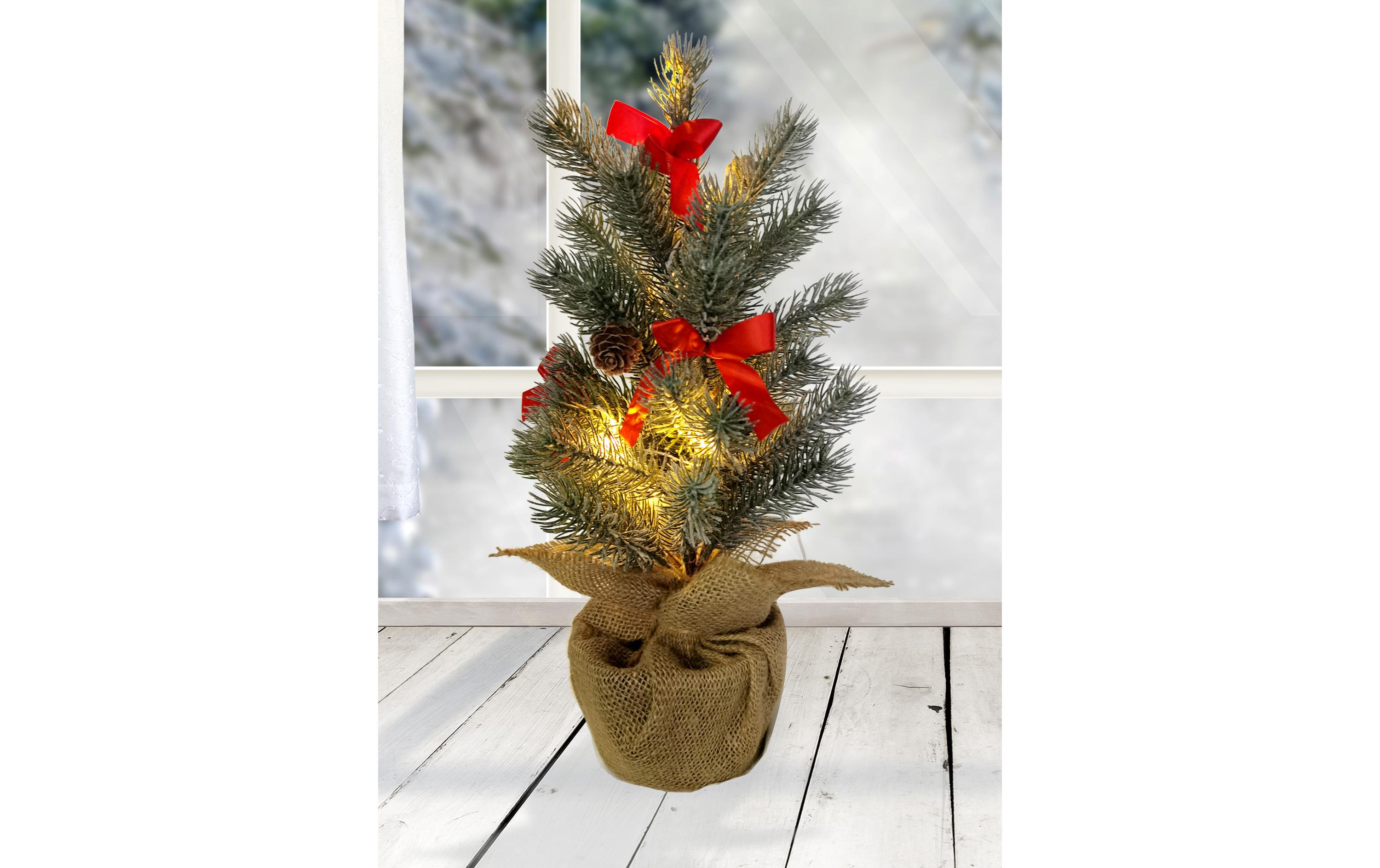 Weihnachtsbaum 10 LEDs, 45 cm, Grün/BraunLED Weihnachtsdekoration
