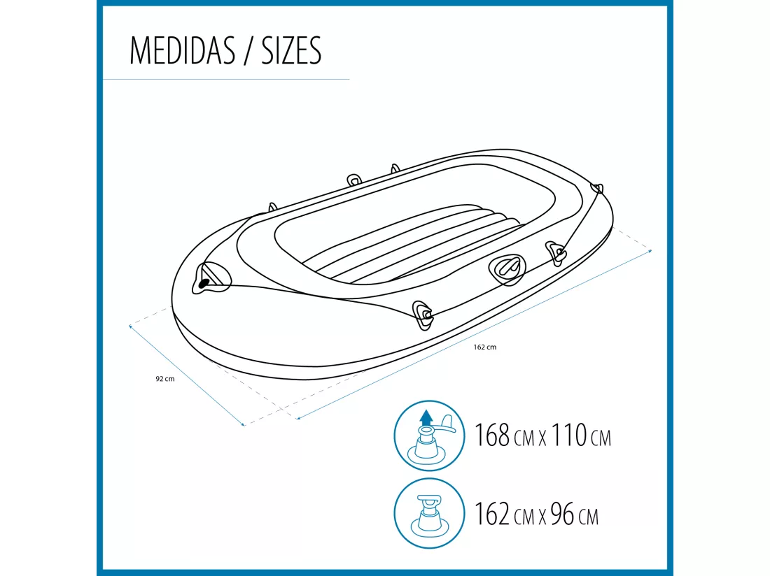 Bateau Gonflable Individuel Bestway Kondor Elite 1000 Raft 162x96x20 cm avec Poignées et Sol Gonflable