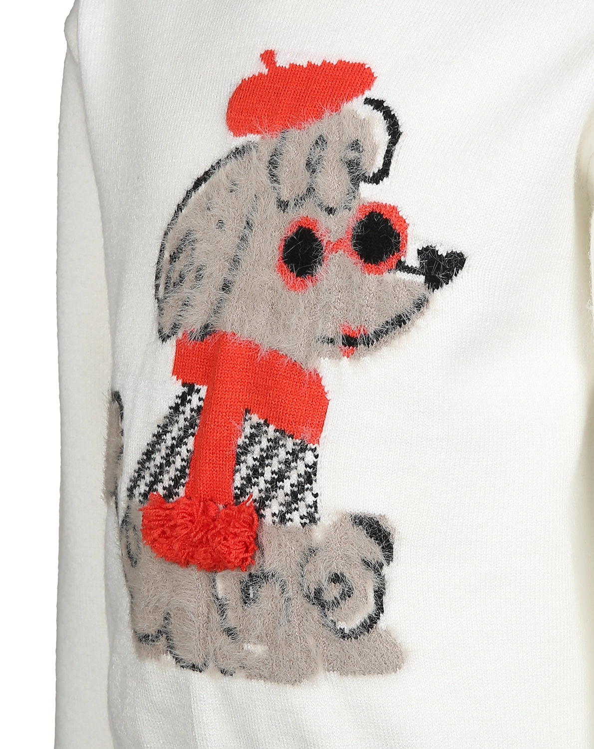 Strickpullover FRENCH POODLE in weiß