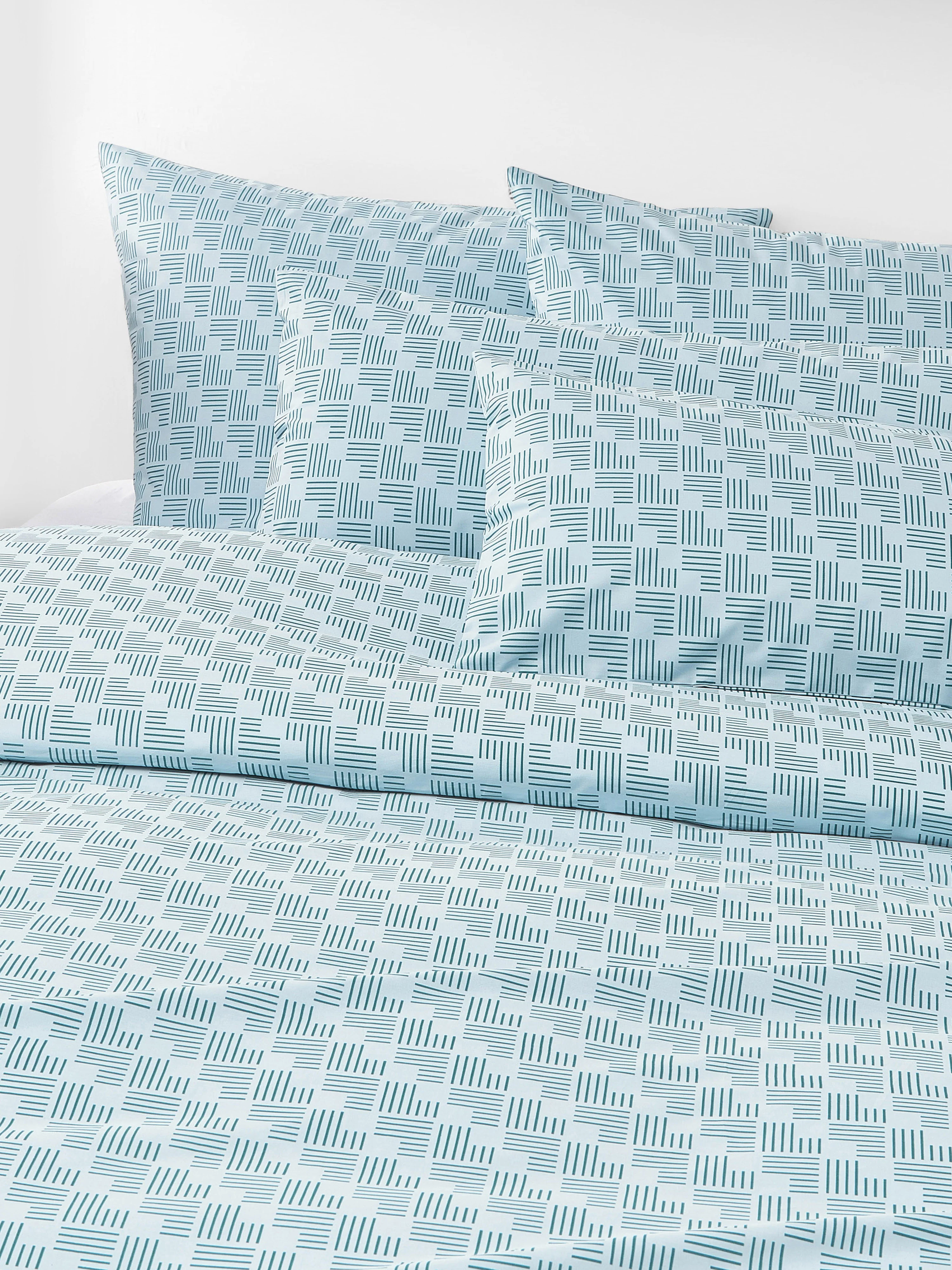 Katoenen perkal kussenhoes Inki met geometrische print