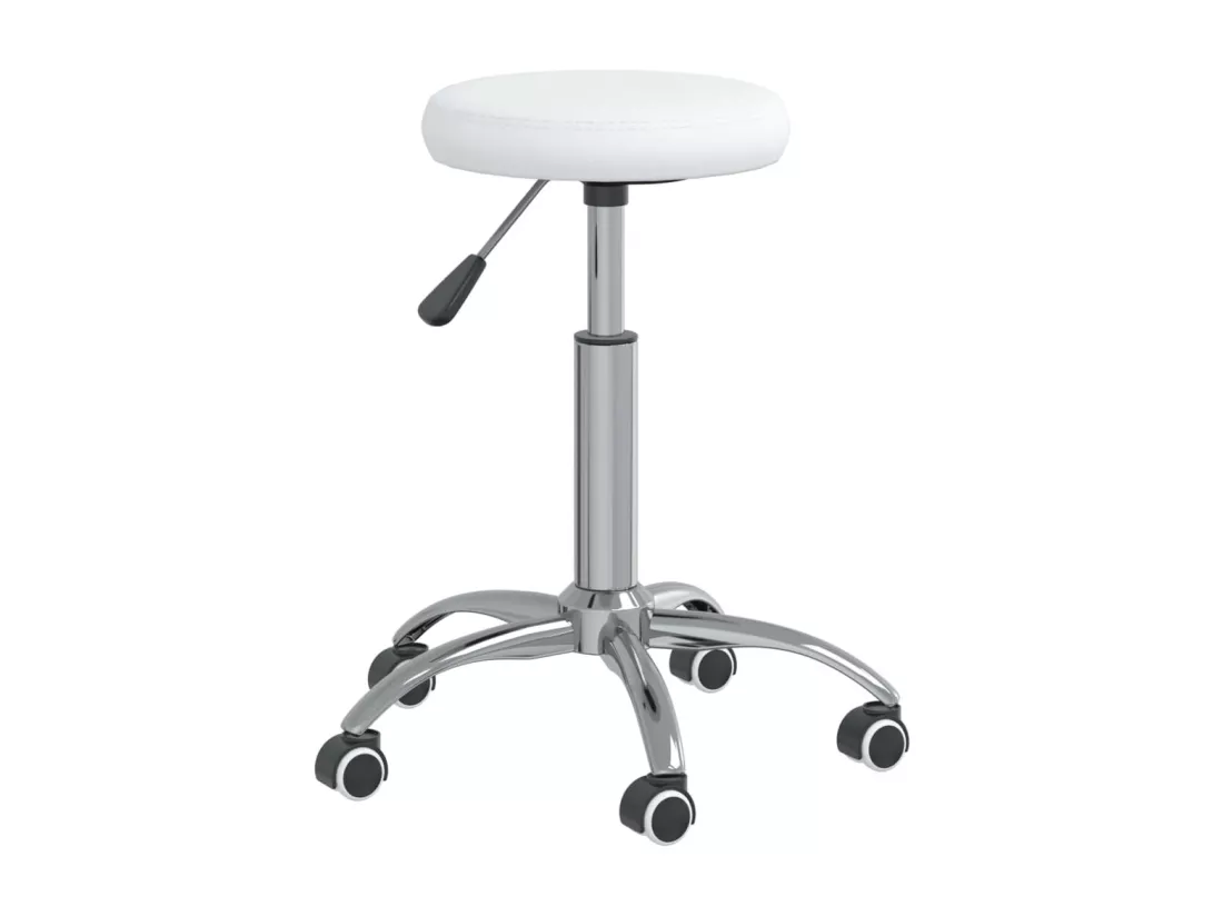 Chaise de bureau pivotante Blanc Similicuir