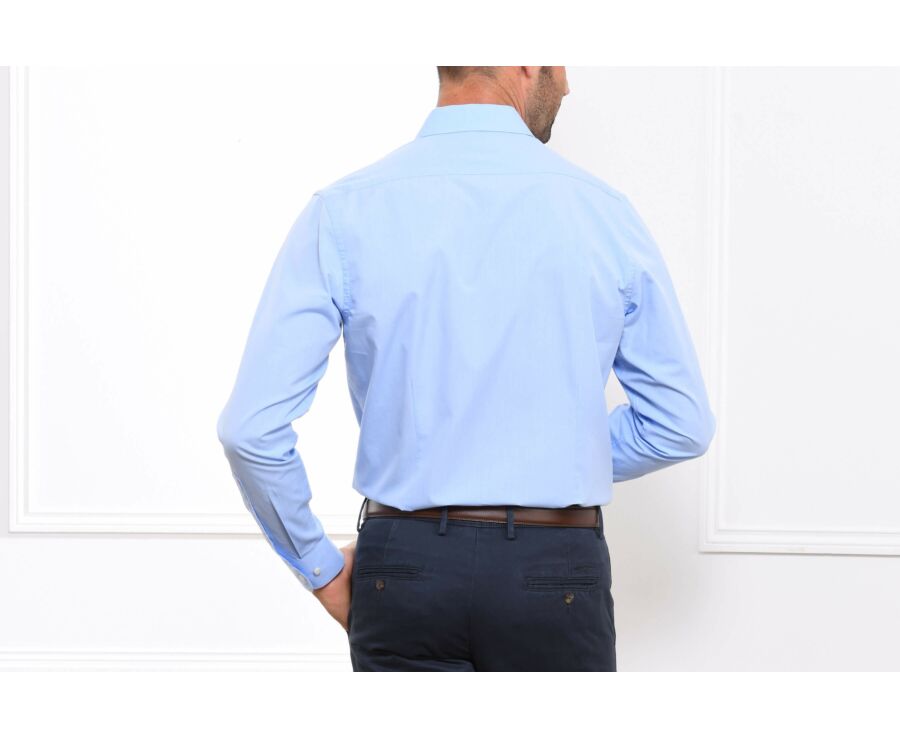 Chemise bleue 100% coton - Col français - MAXIME CLASSIC