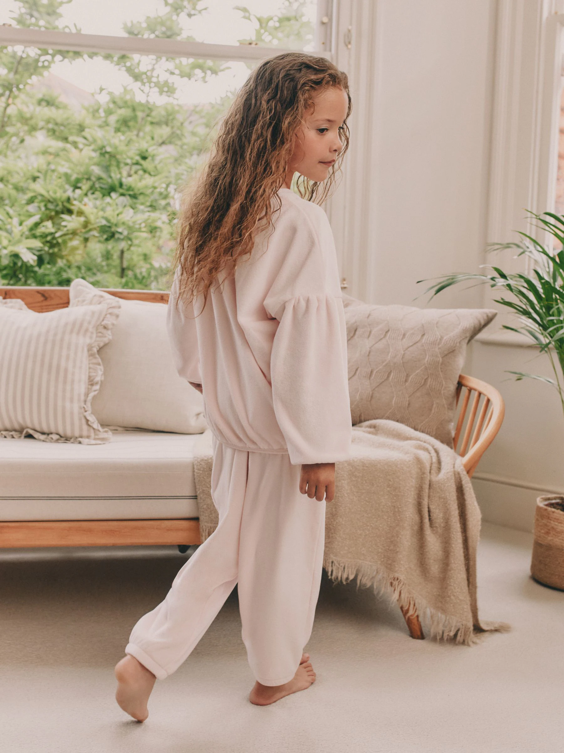 Roze met hart van lovertjes - Behaaglijke fleece pyjama (9 mnd-16 jr)