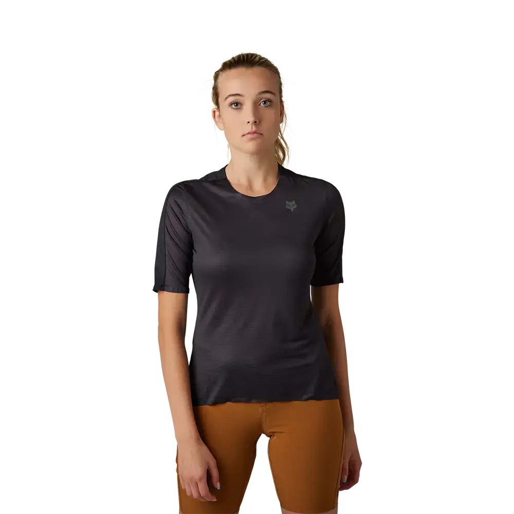 Fox Flexair Ascent MTB Fietsshirt Korte Mouwen Zwart/Grijs Dames