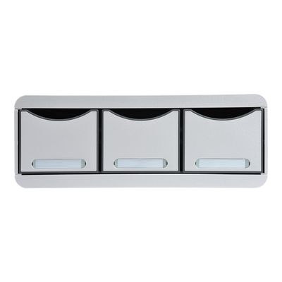 Exacompta Toolbox Maxi - Module de classement à l'italienne 3 tiroirs - gris lumière