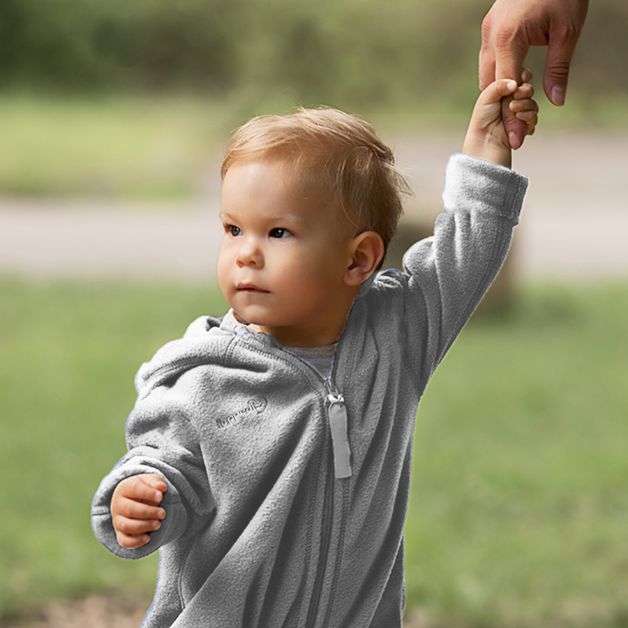 Hoppediz Overall Fleece-Overall mit Umschlagbündchen stone