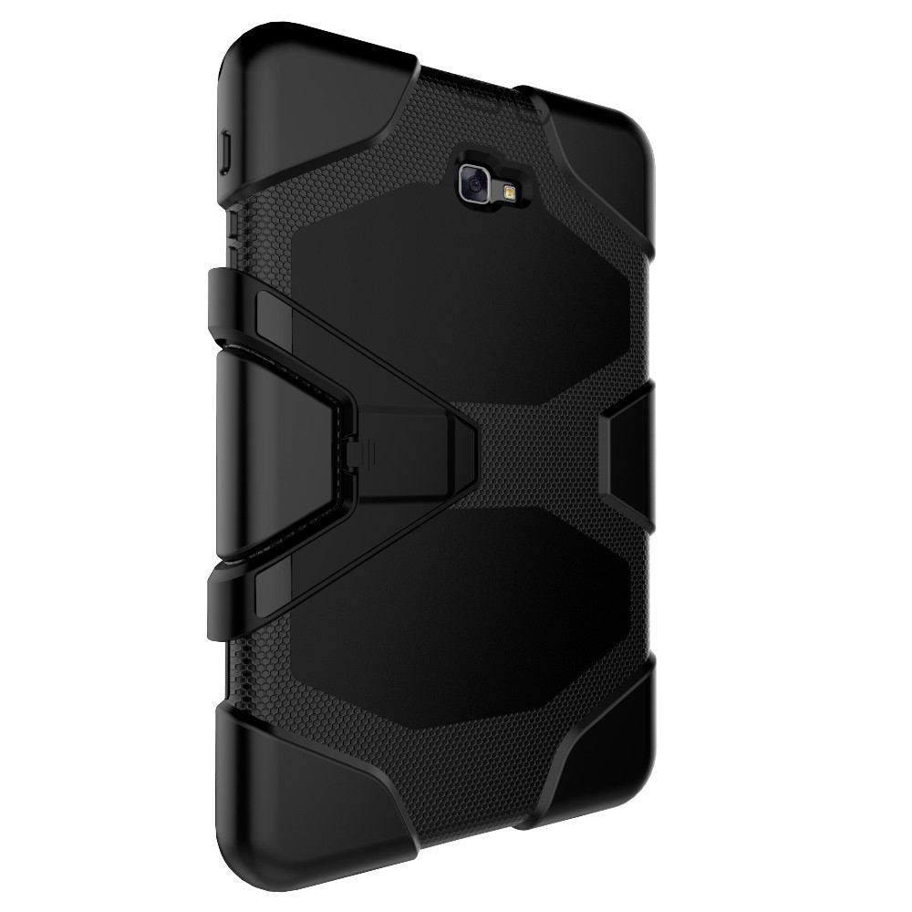 Samsung Galaxy Tab A 10.1 (2016) Snap On Outdoor Silikon Schutz Case Hülle - Schwarz