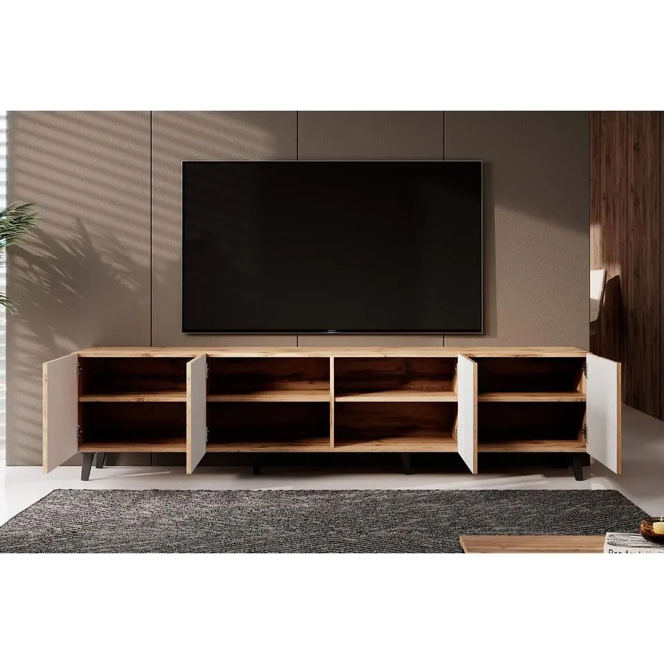 Meubella - TV-Meubel Vintar - Eiken - 200 cm
