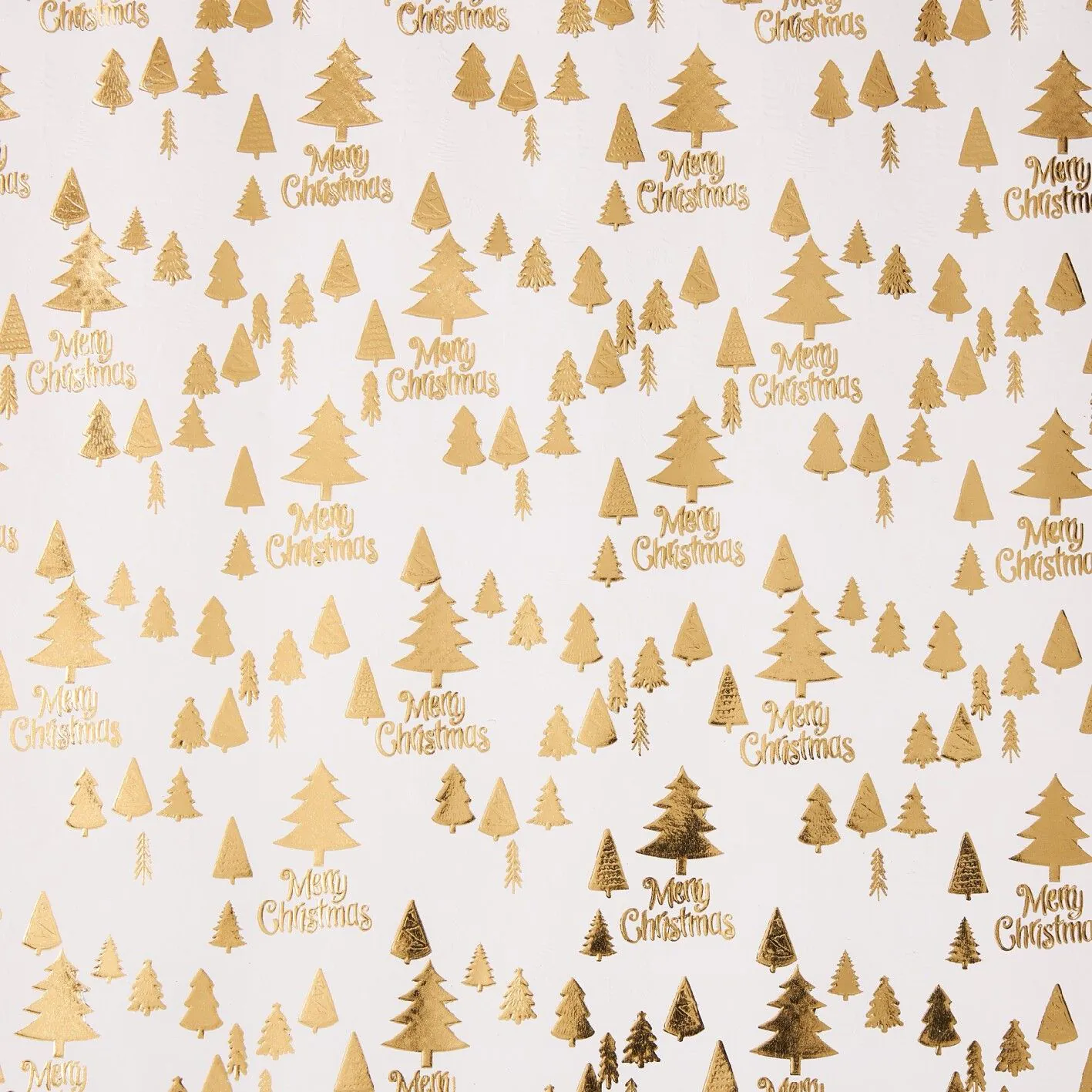 Weihnachtsgeschenkpapier Prägung, Schrift/Baum/creme, 2 m