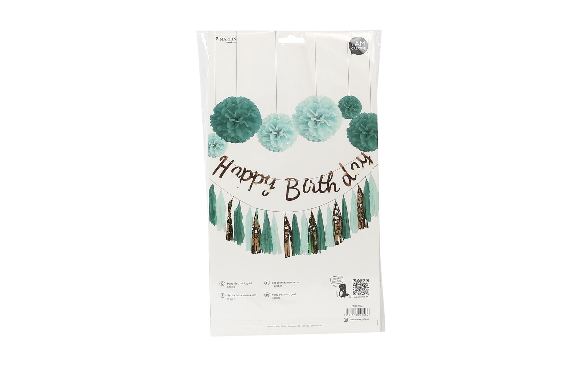 Girlande Birthday Gold/MintParty Set