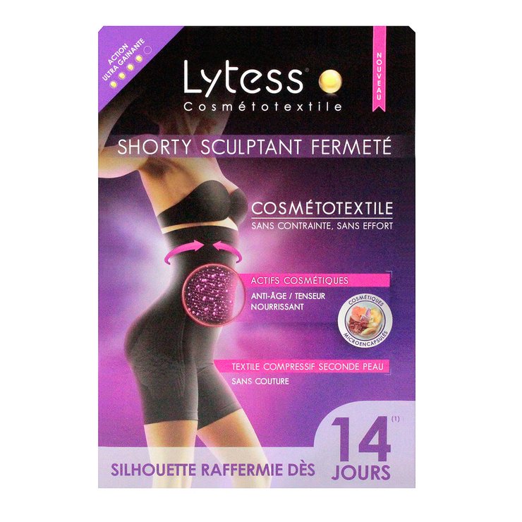 Shorty sculptant fermeté noir XXL 48/52