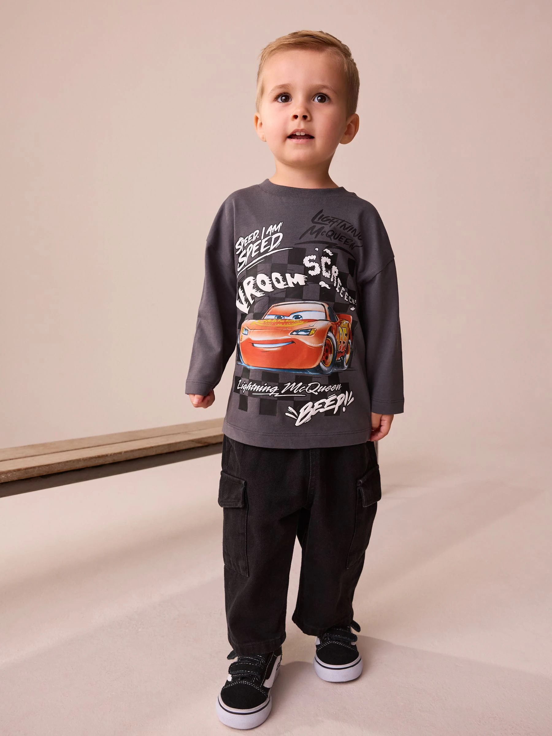 Antraciet - Disney Cars Long Sleeve T-Shirt (9mths-8yrs)