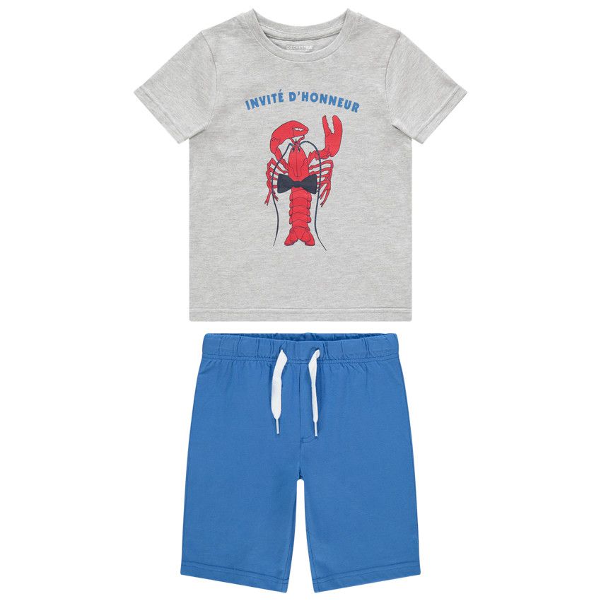 Pyjama en jersey print homard et message - Bleu moyen