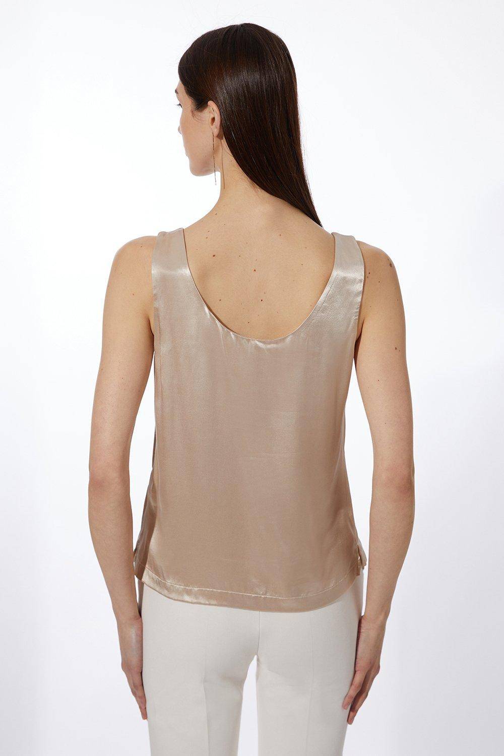 KarenMillen Haut à bretelles en satin tissé de viscose premium