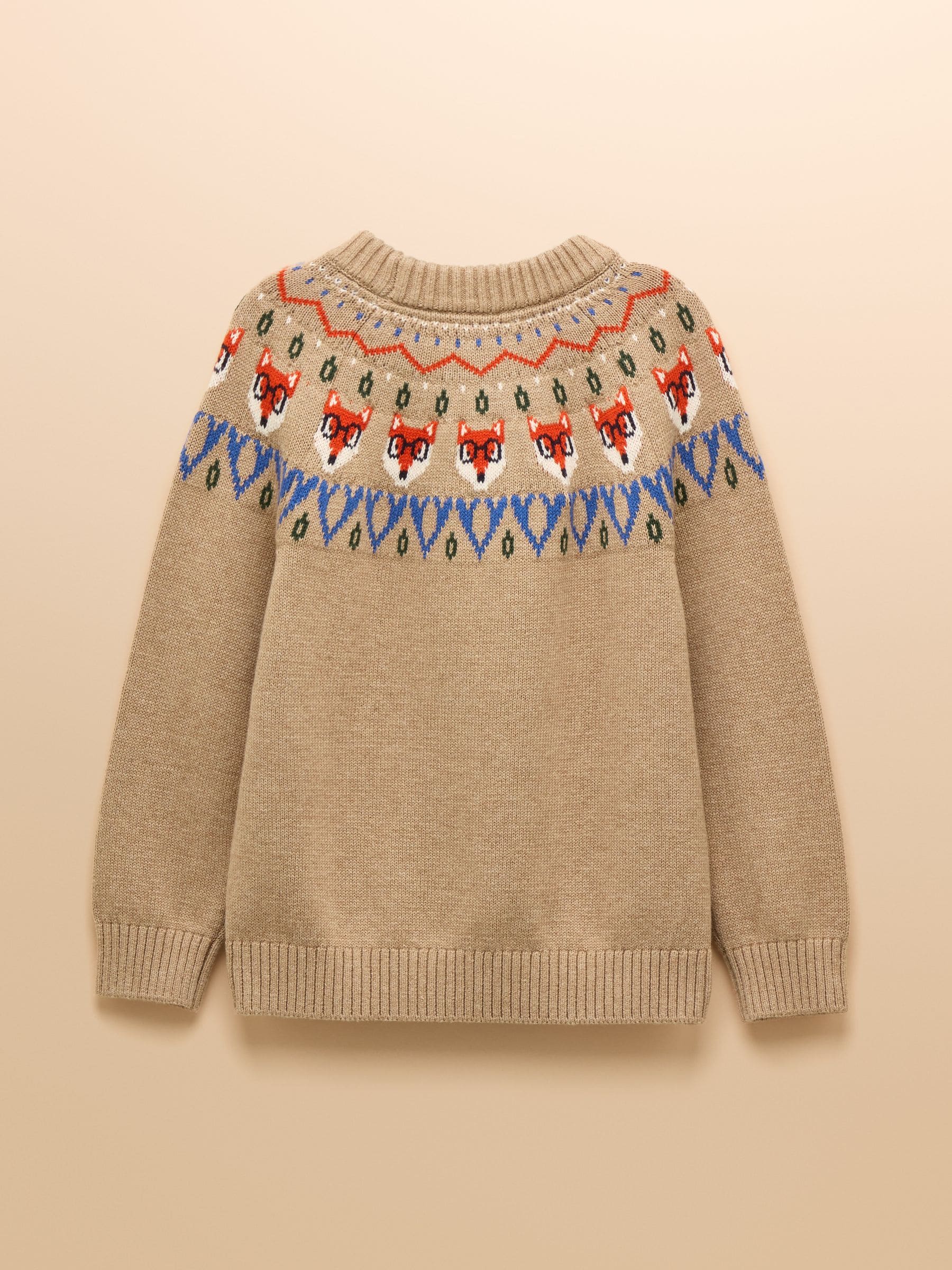 Joules Boys' Fair Isle Jonty Fox Knit Jumper