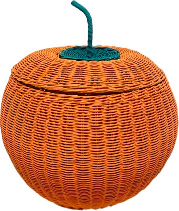 Van der Leeden plantenmand Pompoen oranje D 43 H 33 cm