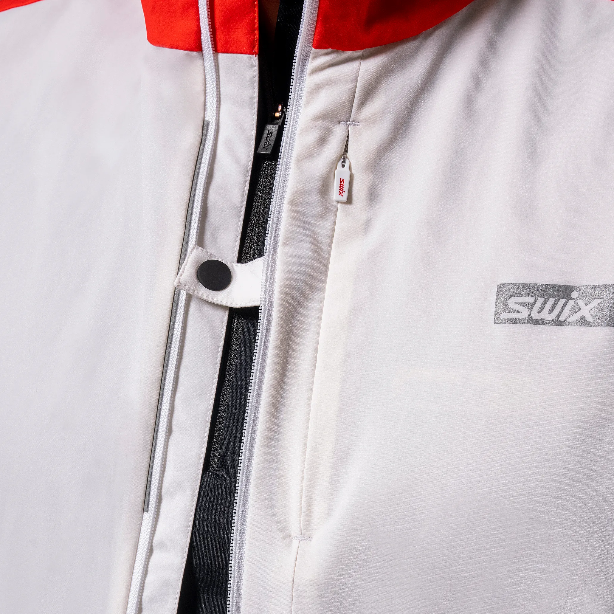 Swix Men's Roadline Wind Vest Bright White/Fiery Red
