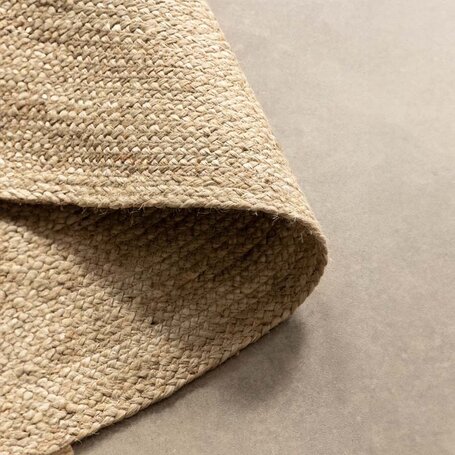 Jute Vloerkleed Geweven - Rond - Crème